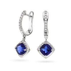 Pan Jewelry – Ørepynt i sølv med blå zirkonia