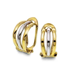 PAN Jewelry – Ørepynt med klips i sølv og forgylt sølv.NB: Motsatt fargekombo på ørepynten.