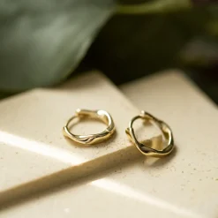 PAN Jewelry – Øreringer i forgylt sølv – 14 mm