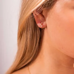 Pan Jewelry – Øreringer i 14k gult gull med zirkonia