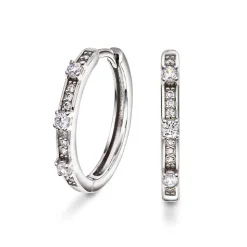 PAN Jewelry – Øreringer i sølv med zirkonia – 18 mm