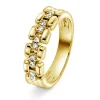 PAN Jewelry – Ring i forgyldt sølv med zirkonia