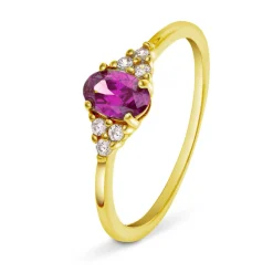 Pan Jewelry – Ring i forgyldt sølv med rosa zirkonia