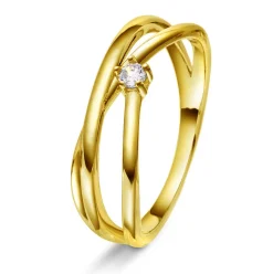 Pan Jewelry – Ring i forgyldt sølv med zirkonia