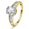 PAN Jewelry – Ring i forgyldt sølv med zirkonia, baguette