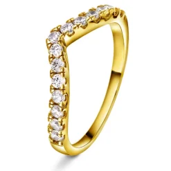 Pan Jewelry – Ring i forgyldt sølv med zirkonia, Swan Tail