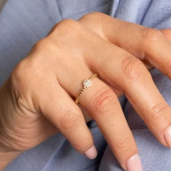 Pan Jewelry – Ring i forgyldt sølv med rosett