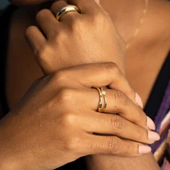 Pan Jewelry – Ring i forgyldt sølv med zirkonia