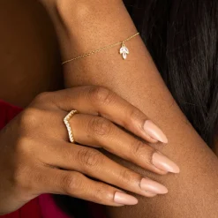 Pan Jewelry – Ring i forgyldt sølv med zirkonia, Swan Tail
