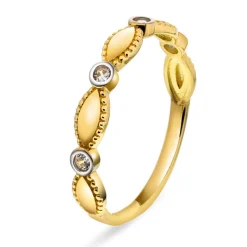 Pan Jewelry – Ring i gult gull med zirkonia