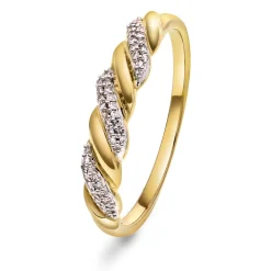 Pan Jewelry – Ring i gult gull med diamanter – 0,06 ct W/P