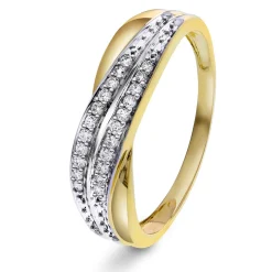Pan Jewelry – Ring i gult gull med diamanter – 0,10 ct W/P