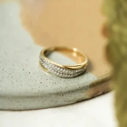 Pan Jewelry – Ring i gult gull med diamanter – 0,10 ct W/P