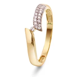 Pan Jewelry – Ring i 14k gult gull med cubic zirkonia