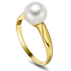 PAN Jewelry – Ring i 14k gult gull med kultivert ferskvannsperle
