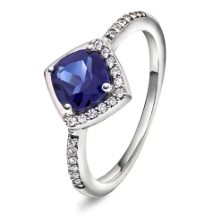 Pan Jewelry – Ring i sølv med blå zirkonia