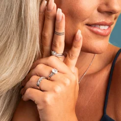 Pan Jewelry – Ring i sølv med zirkonia, baguette