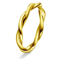 Pan Jewelry – Tvunnet ring i 14k gult gull