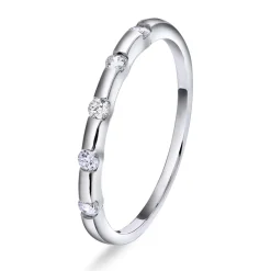 Pan Jewelry – Tynn ring i sølv med zirkonia