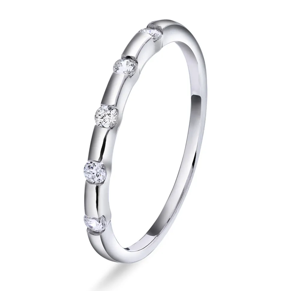 Pan Jewelry – Tynn ring i sølv med zirkonia