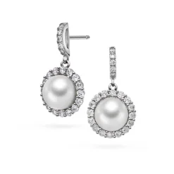 Pan Jewelry Classic – Firenze ørepynt i sølv med perle og zirkonia