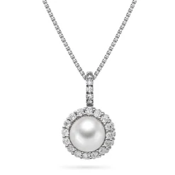 Pan Jewelry Classic – Firenze halssmkke i sølv med perle og zirkonia