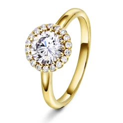 PAN Jewelry Classic – Forgylt sølvring med zirkonia