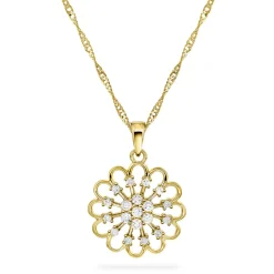 PAN Jewelry Classic – Halssmykke forgylt 925 sølv- Blomst