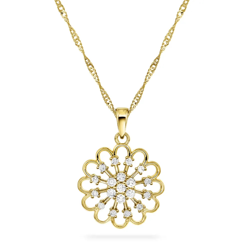 PAN Jewelry Classic – Halssmykke forgylt 925 sølv- Blomst