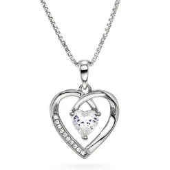 PAN Jewelry Classic – Halssmykke i sølv med zirkonia – Hjerte