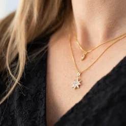 PAN Jewelry Classic – Halssmykke i forgylt sølv – stjerne