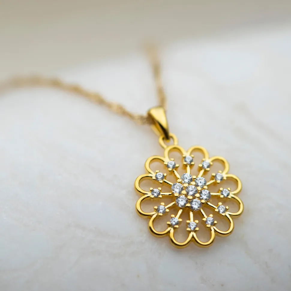 PAN Jewelry Classic – Halssmykke forgylt 925 sølv- Blomst