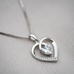 PAN Jewelry Classic – Halssmykke i sølv med zirkonia – Hjerte