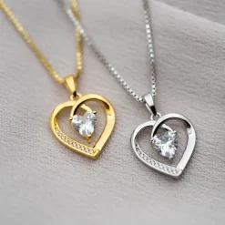 PAN Jewelry Classic – Halssmykke i sølv med zirkonia – Hjerte