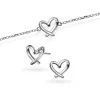 Pan Jewelry Classic – Hjertestrek smykke sett med ørepynt og armbånd i sølv