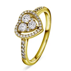 Pan Jewelry Classic – Hjertedrøm ring i forgylt sølv med zirkonia