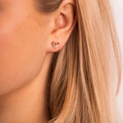 Pan Jewelry Classic – Hjertestrek smykke sett med ørepynt og armbånd i forgylt sølv