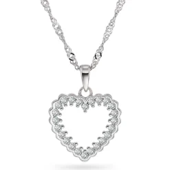 PAN Jewelry Classic – Juliane halssmykke i sølv med zirkonia, hjerte