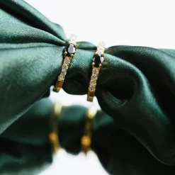 PAN Jewelry Classic – Øreringer i forgylt sølv med sort zirkonia