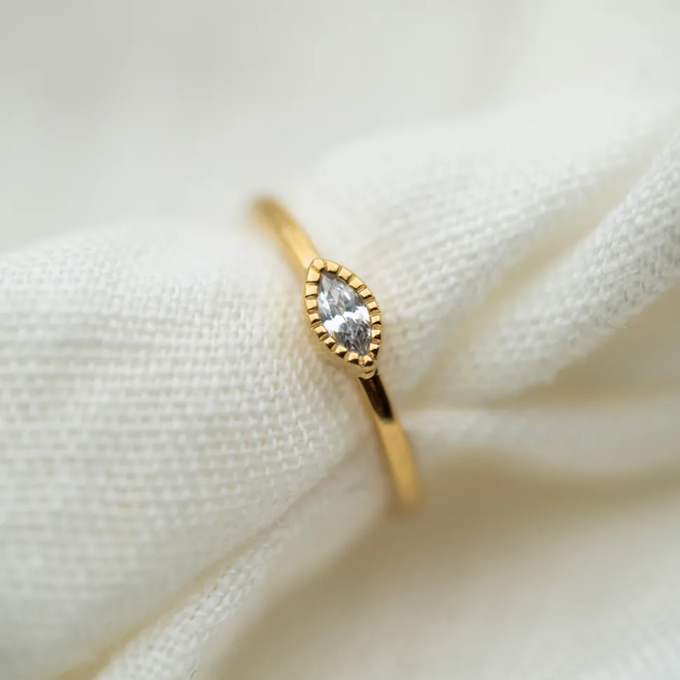 PAN Jewelry Classic – Ring med zirkonia – Forgyldt