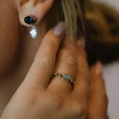 PAN Jewelry Classic – Ring i forgylt sølv med blå zirkonia