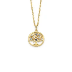 PAN Jewelry Classic – Tree of life halssmykke i forgylt sølv med zirkonia
