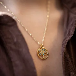 PAN Jewelry Classic – Tree of life halssmykke i forgylt sølv med zirkonia