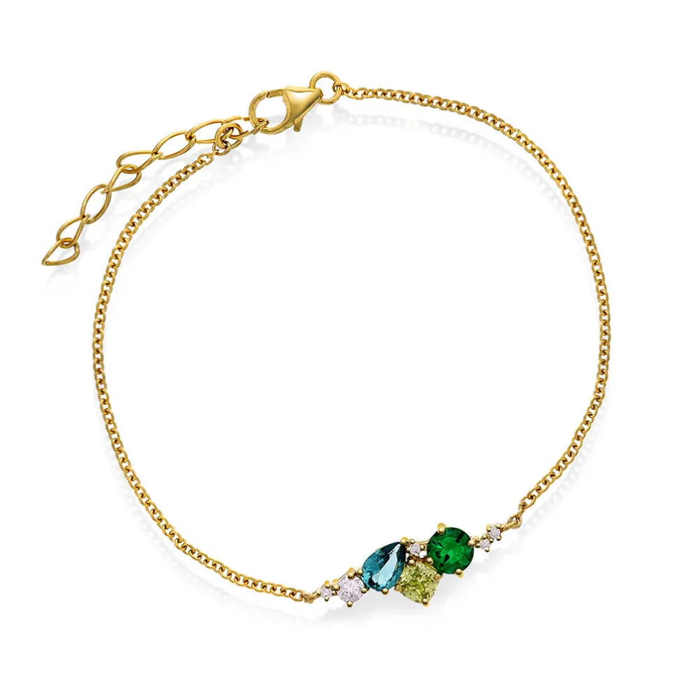 Pan Jewelry Glam – Armbånd i forgylt sølv med grønne toner