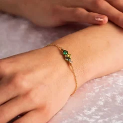 Pan Jewelry Glam – Armbånd i forgylt sølv med grønne toner