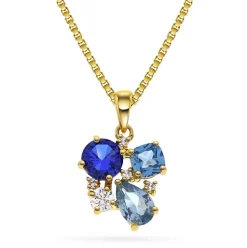 Pan Jewelry Glam – Halssmykke i forgylt sølv med blå toner
