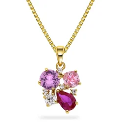 Pan Jewelry Glam – Halssmykke i forgylt sølv med rosa toner