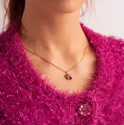Pan Jewelry Glam – Halssmykke i forgylt sølv med rosa toner