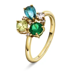 Pan Jewelry Glam – Ring i forgylt sølv med grønne toner