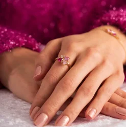 Pan Jewelry Glam – Ring i forgylt sølv med rosa toner
